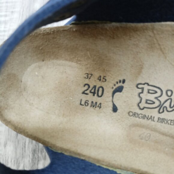 Birkenstock Double Monk Strap Suede Blue Size 6 - Picture 3 of 8